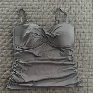 Tommy Bahama Black Ruched Bustier Tankini Top